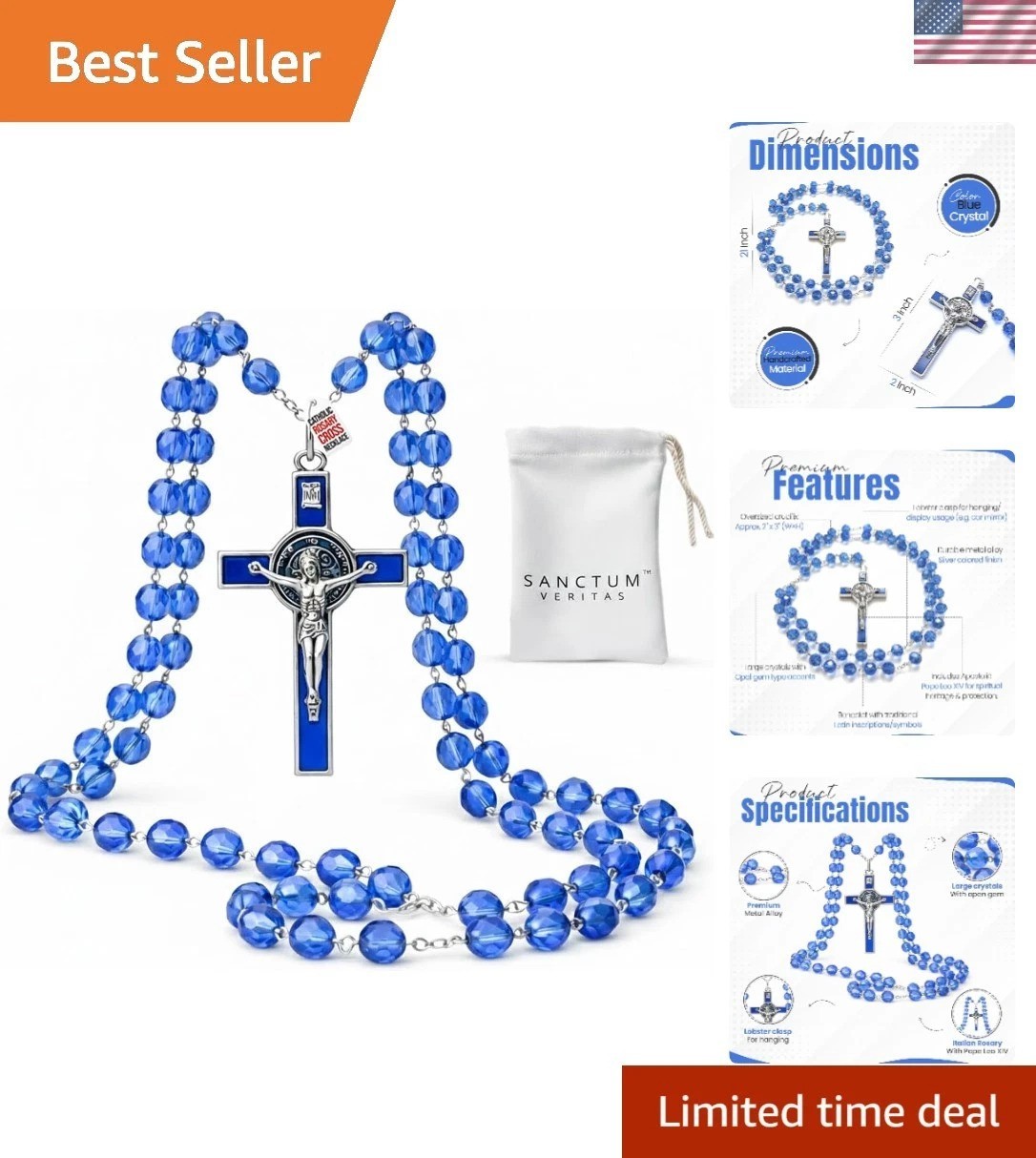 Catholic Rosary Necklace | Large Bead Italian Rosary, Christian Prayer Beads ... Catholic Rosary Necklace | Large Bead Italian Rosary, Christian Prayer Beads ...