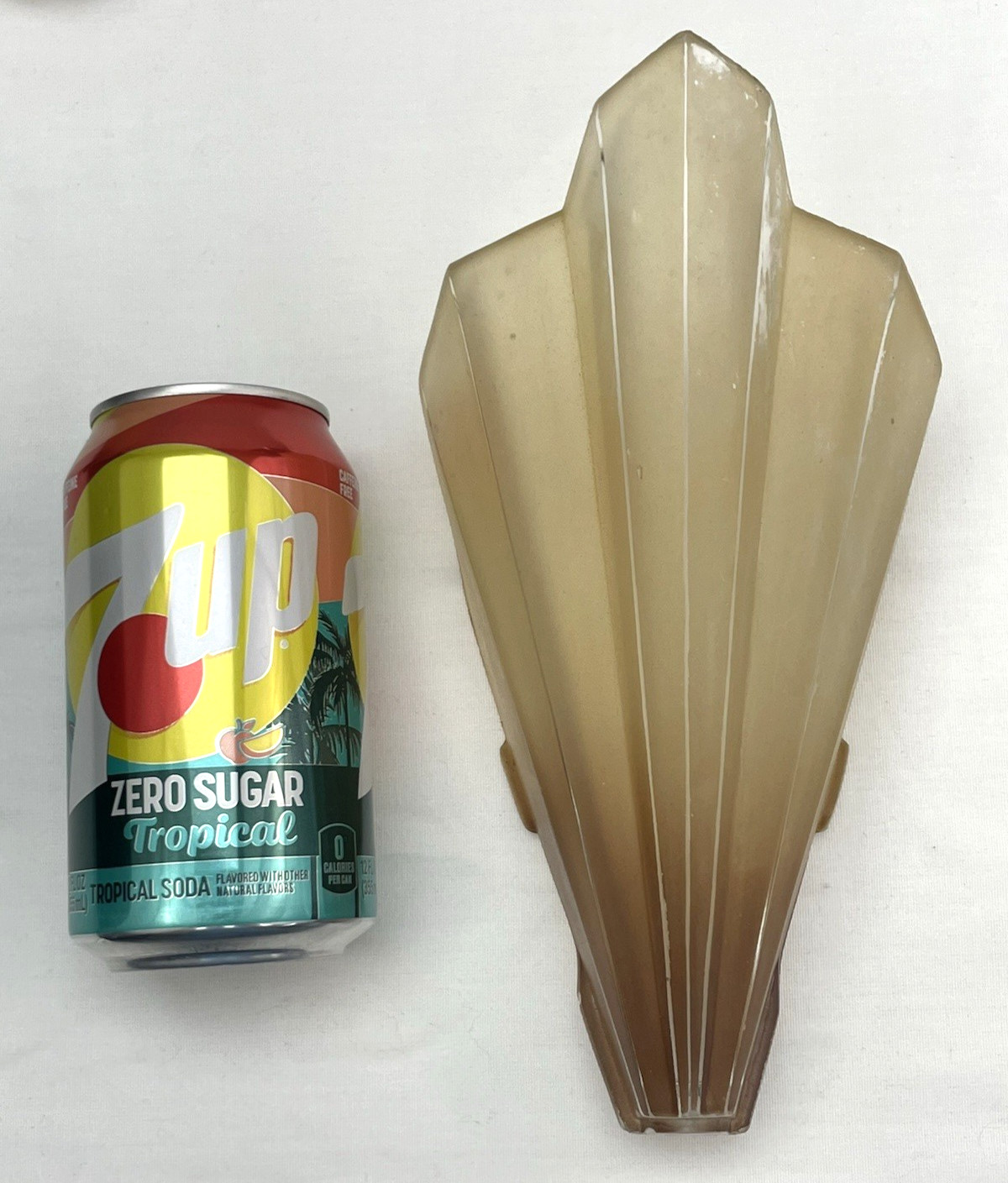 Antique Vtg Midwest Glass Slip Shade for Chandelier or Sconce Beige / Brown Tip