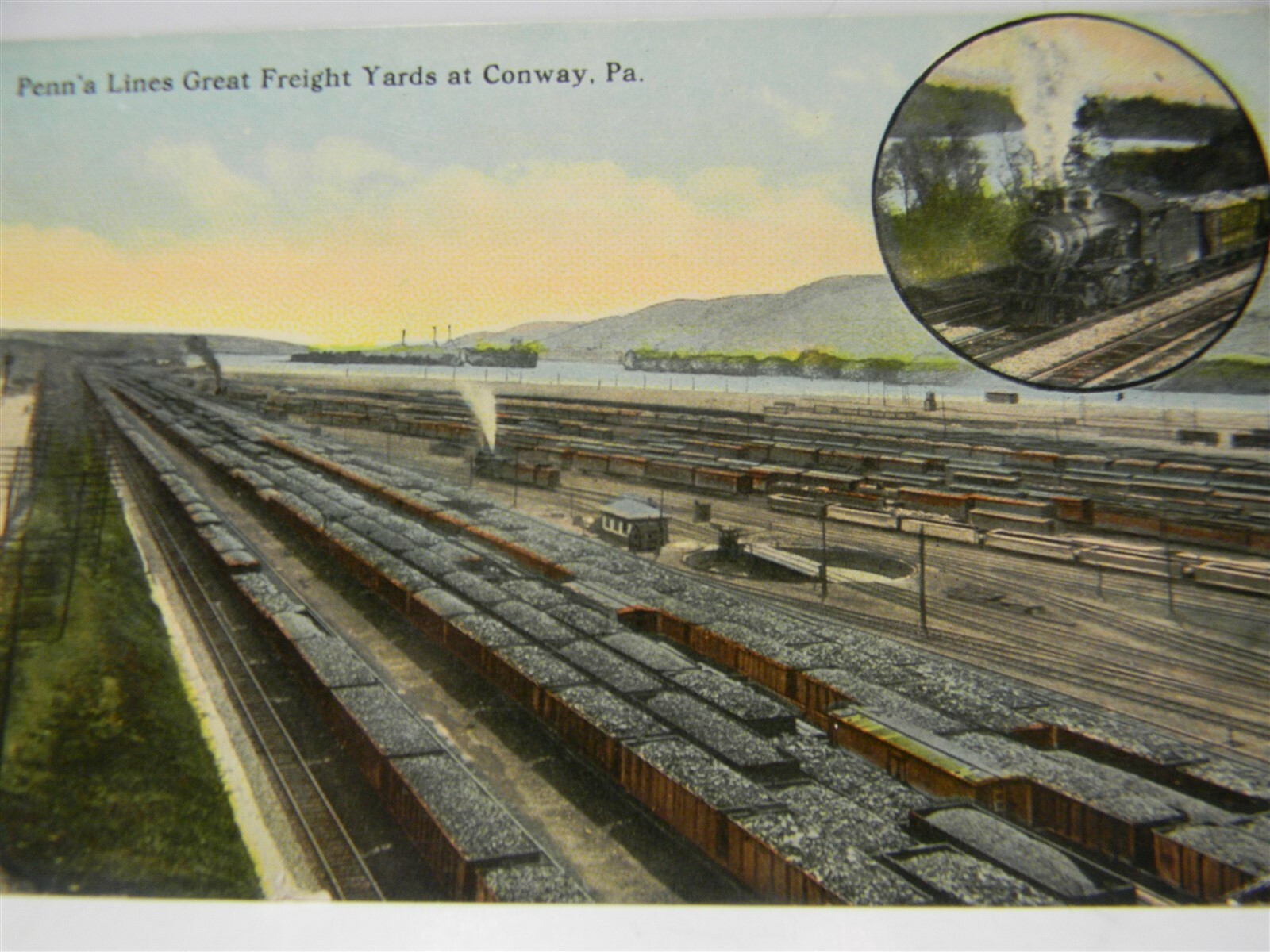 Vintage c1910 Penna\'s Lines Great Freight Yards Conway Pennsylvania Postcard P16