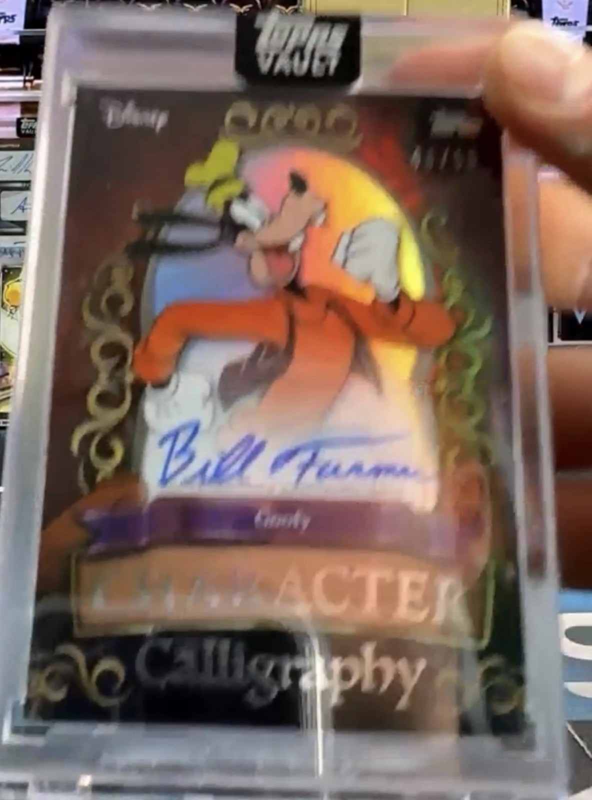2026 Topps Disney The Vault Goofy Bill Farmer Auto /50 Character Calligraphy
