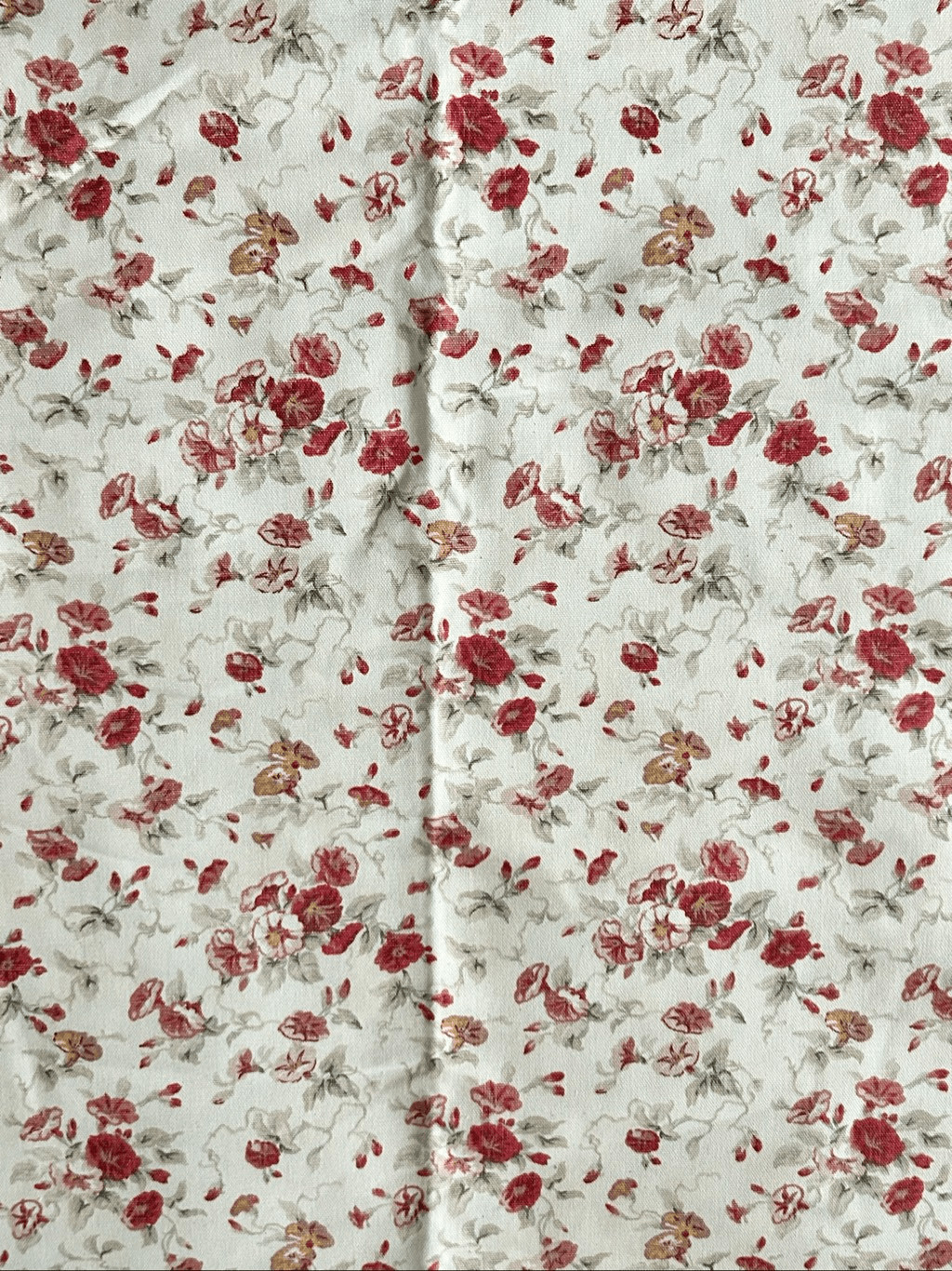 Vintage Waverly Fairhaven Fabric Remnant Floral Rose Morning Glory 56x72 2 Yds *