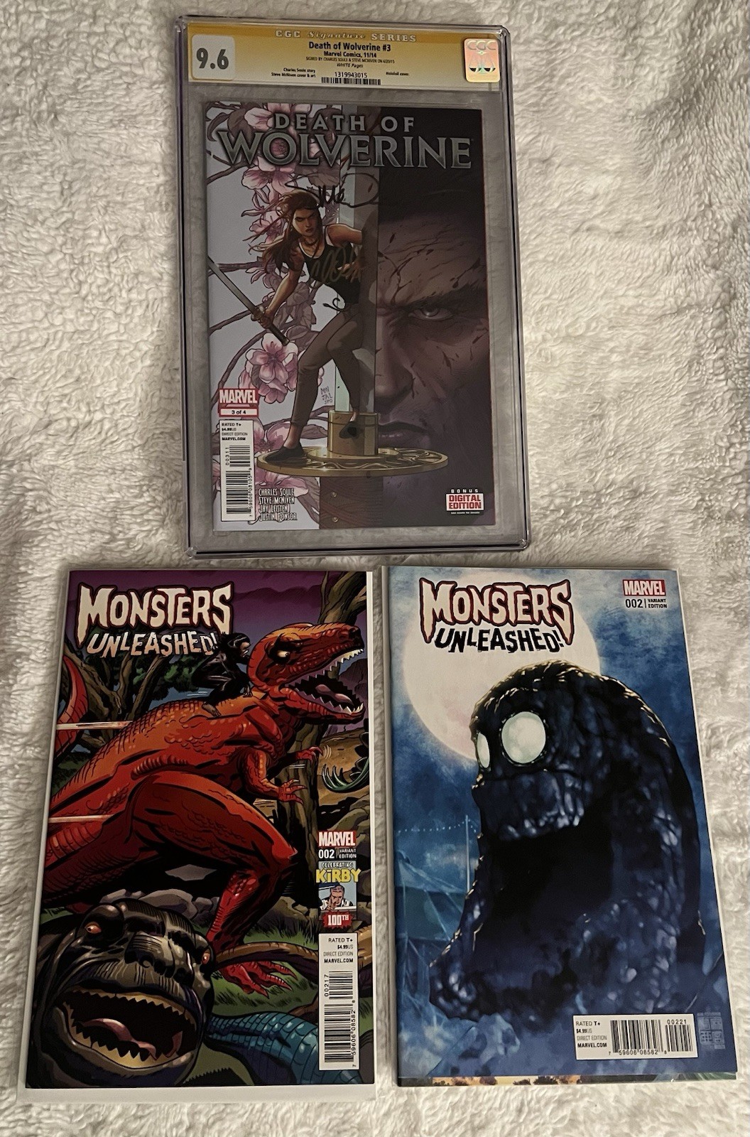 Death of Wolverine #3 (2014)CGC 9.6 SS Signed by Steve Mcniven & C.Soule +2Free Death of Wolverine #3 (2014)CGC 9.6 SS Signed by Steve Mcniven & C.Soule +2Free