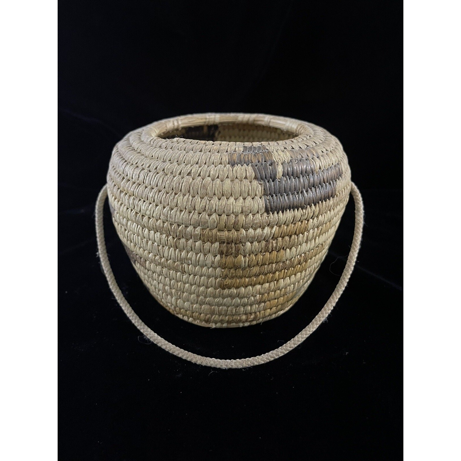 Antique Papago or Pima Native Basket Bird Duck Handwoven