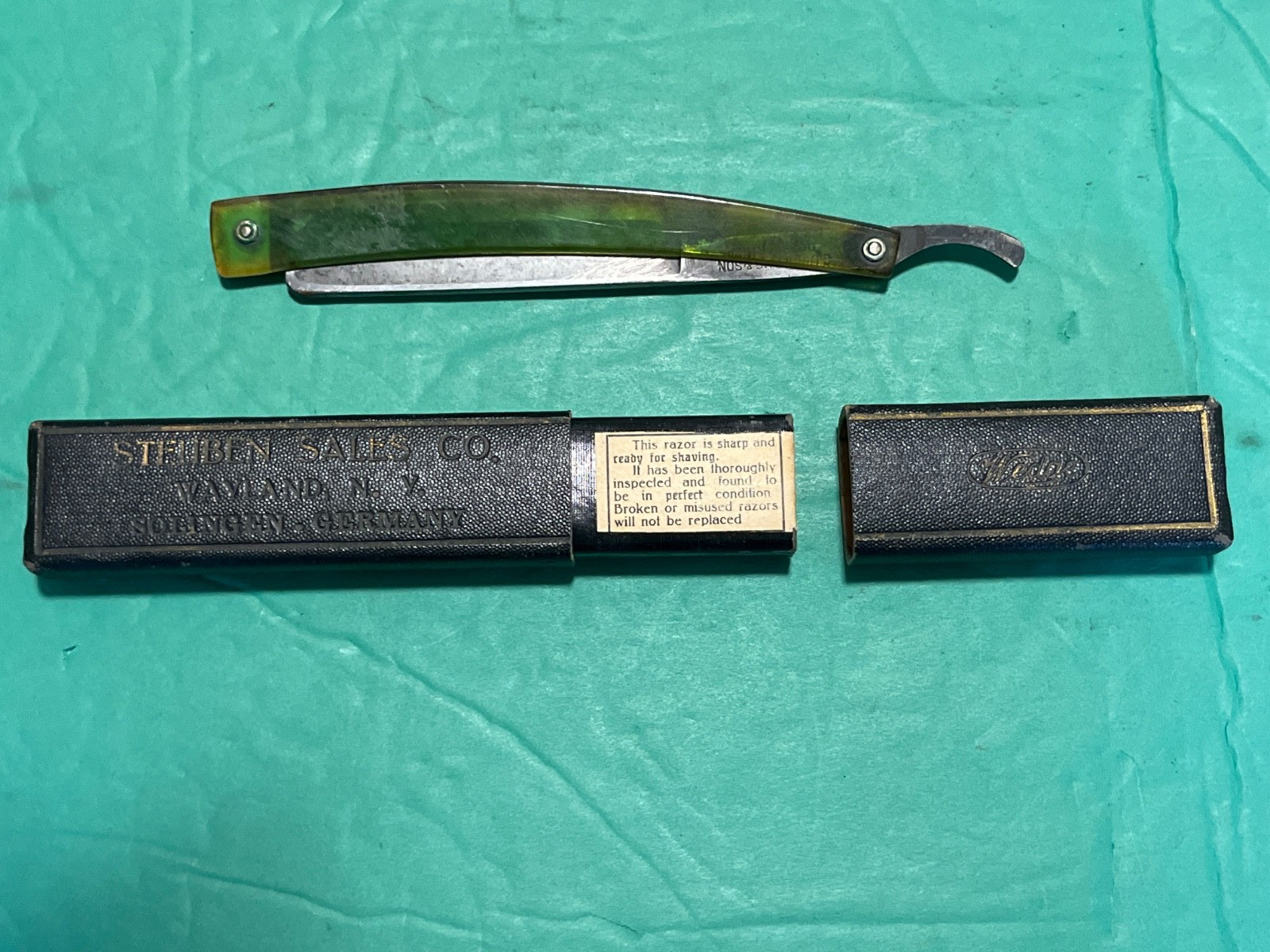 Antique C.D. Abrams & Sons Straight Razor Original Case – Solingen Germany c1900
