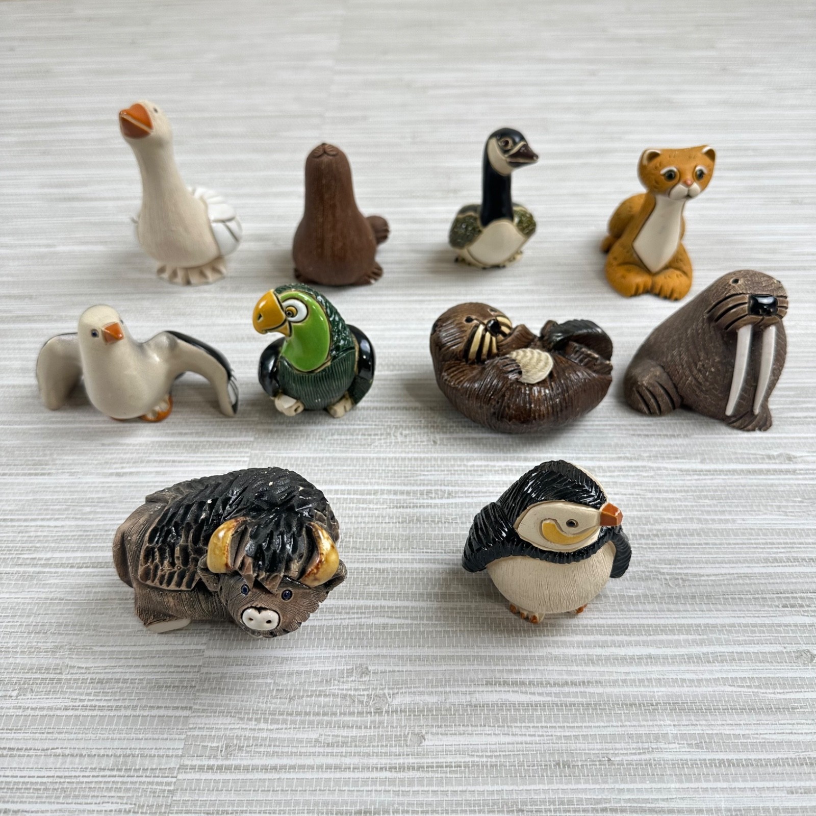 Vintage Artesania Rinconada Uruguay Clay Pottery Figurines Animals 10 Piece Lot Vintage Artesania Rinconada Uruguay Clay Pottery Figurines Animals 10 Piece Lot