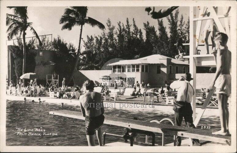 Palm Beach, Florida FL The Lido Pools Original Vintage Real Photo Postcard RPPC Palm Beach, Florida FL The Lido Pools Original Vintage Real Photo Postcard RPPC