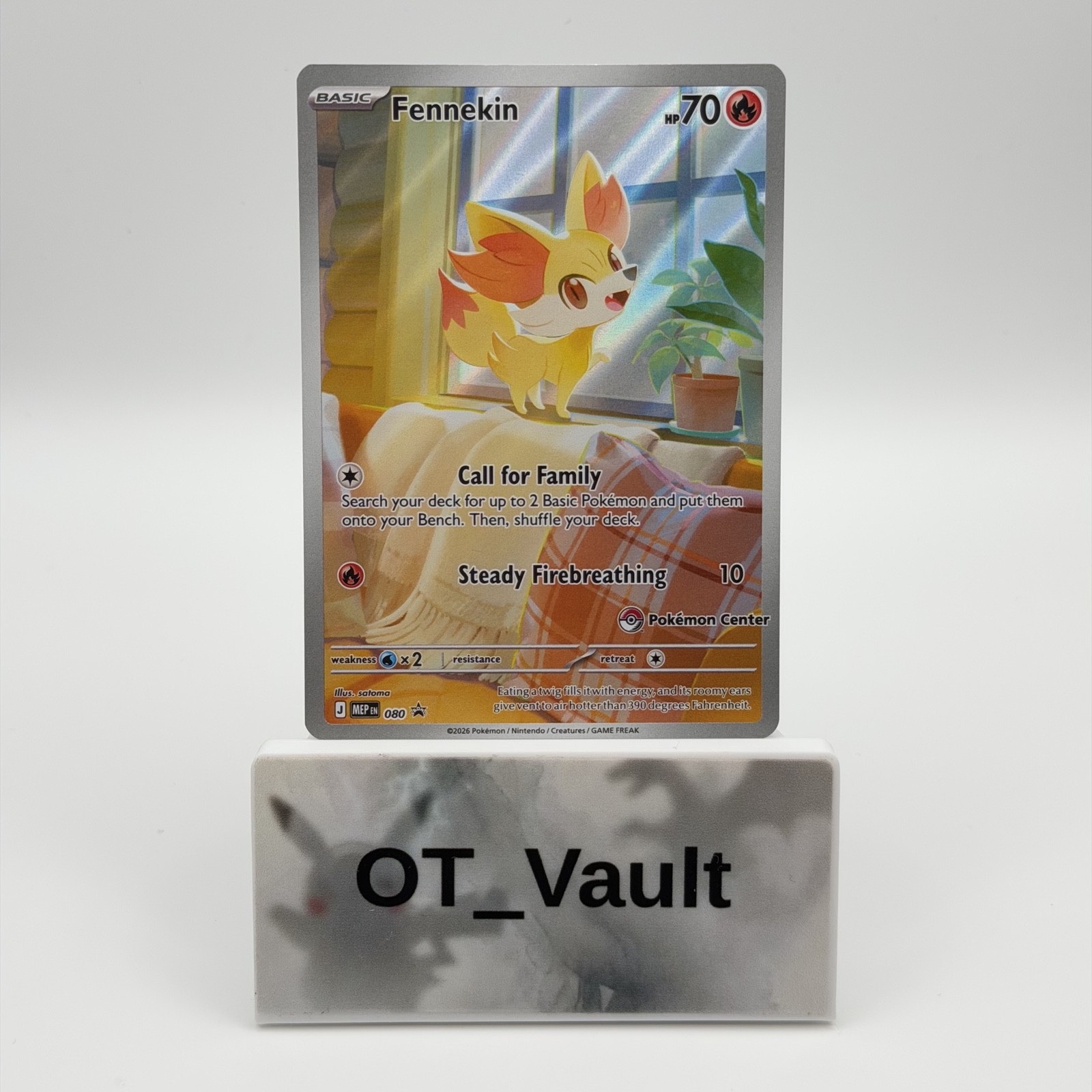 Fennekin 080 Pokemon Center Exclusive Stamped #80 Mega Evolution Promo Holo NM Fennekin 080 Pokemon Center Exclusive Stamped #80 Mega Evolution Promo Holo NM