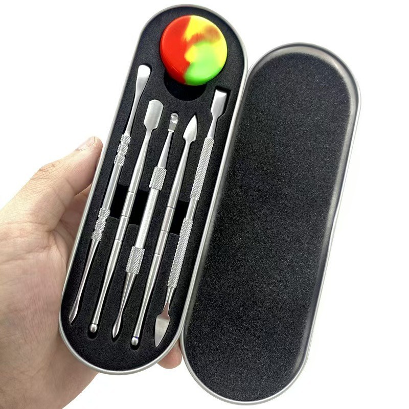 6‑Piece Silver Stainless Steel Cleaning Tools Set For Pipe Care & Manicure Tools