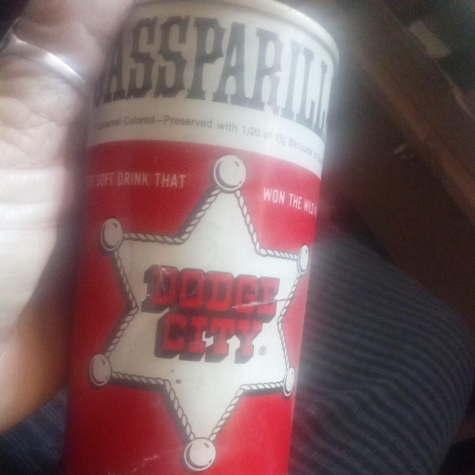 Vintage Scarce Sassparilla Dodge City Steel Soda Pop Can Sherrif Badge