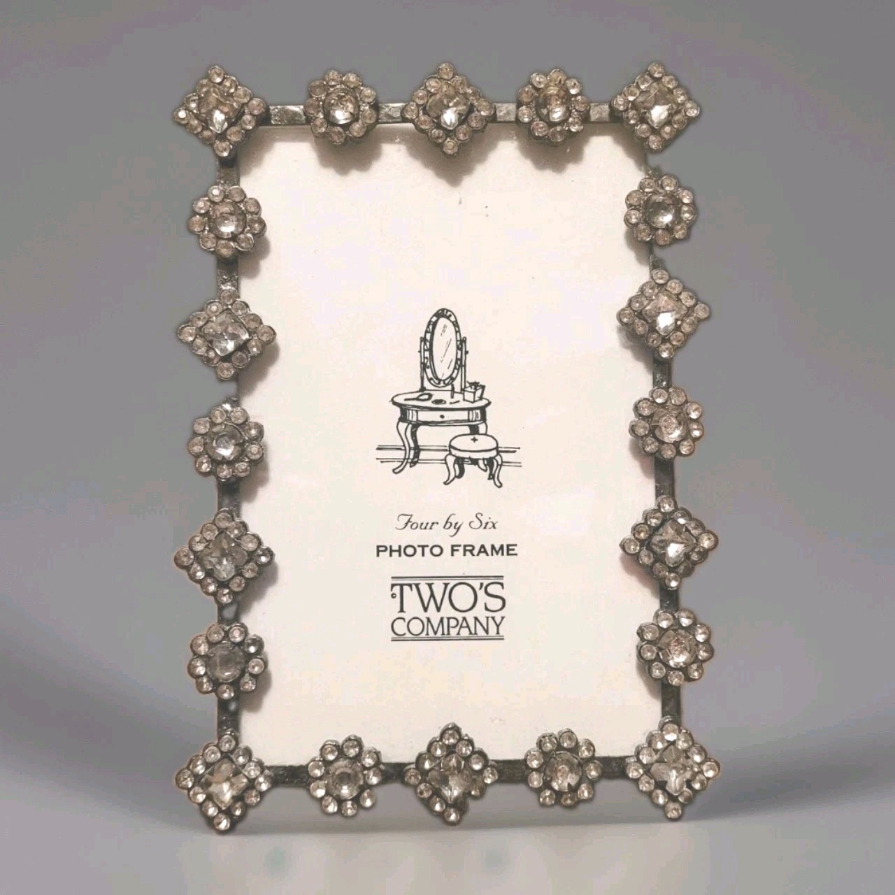 Vtg Rhinestone Two Company Jeweled Picture Easel Back Frame 4”x6” Art Deco Vtg Rhinestone Two Company Jeweled Picture Easel Back Frame 4”x6” Art Deco