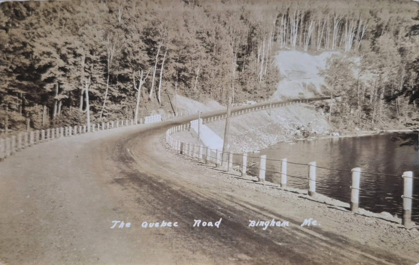Bingham, ME. The Quebec Road - 1932 Photo Postcard RPPC