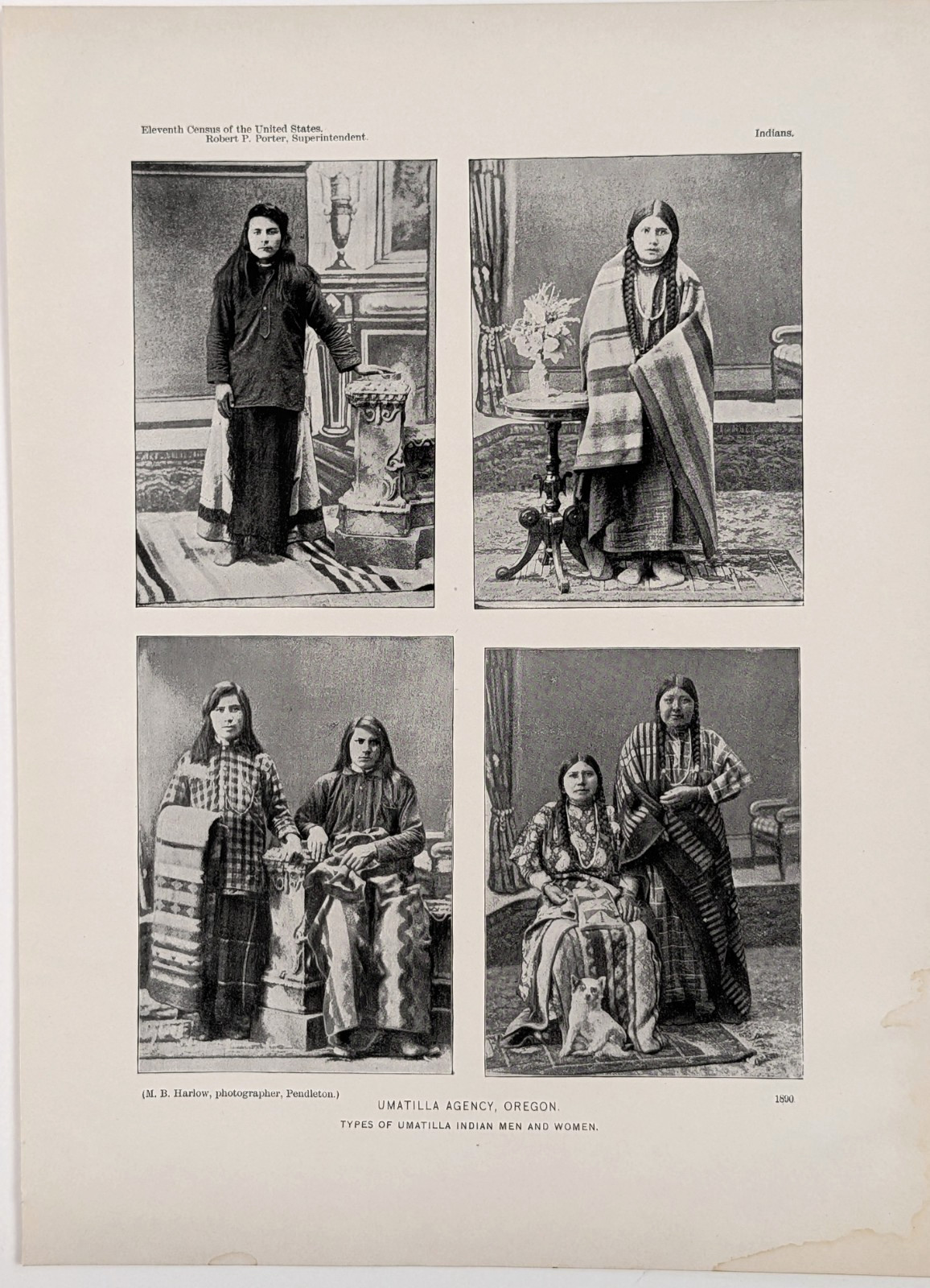 1890 UMATILLA Indians OREGON -  Native Americans Printed Photo - ORIGINAL