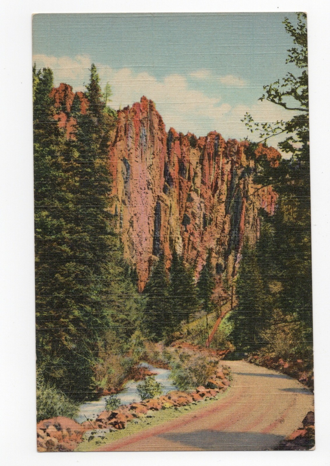c1930 Palisades Cimarron Canyon Highway 64 New Mexico Postcard 71