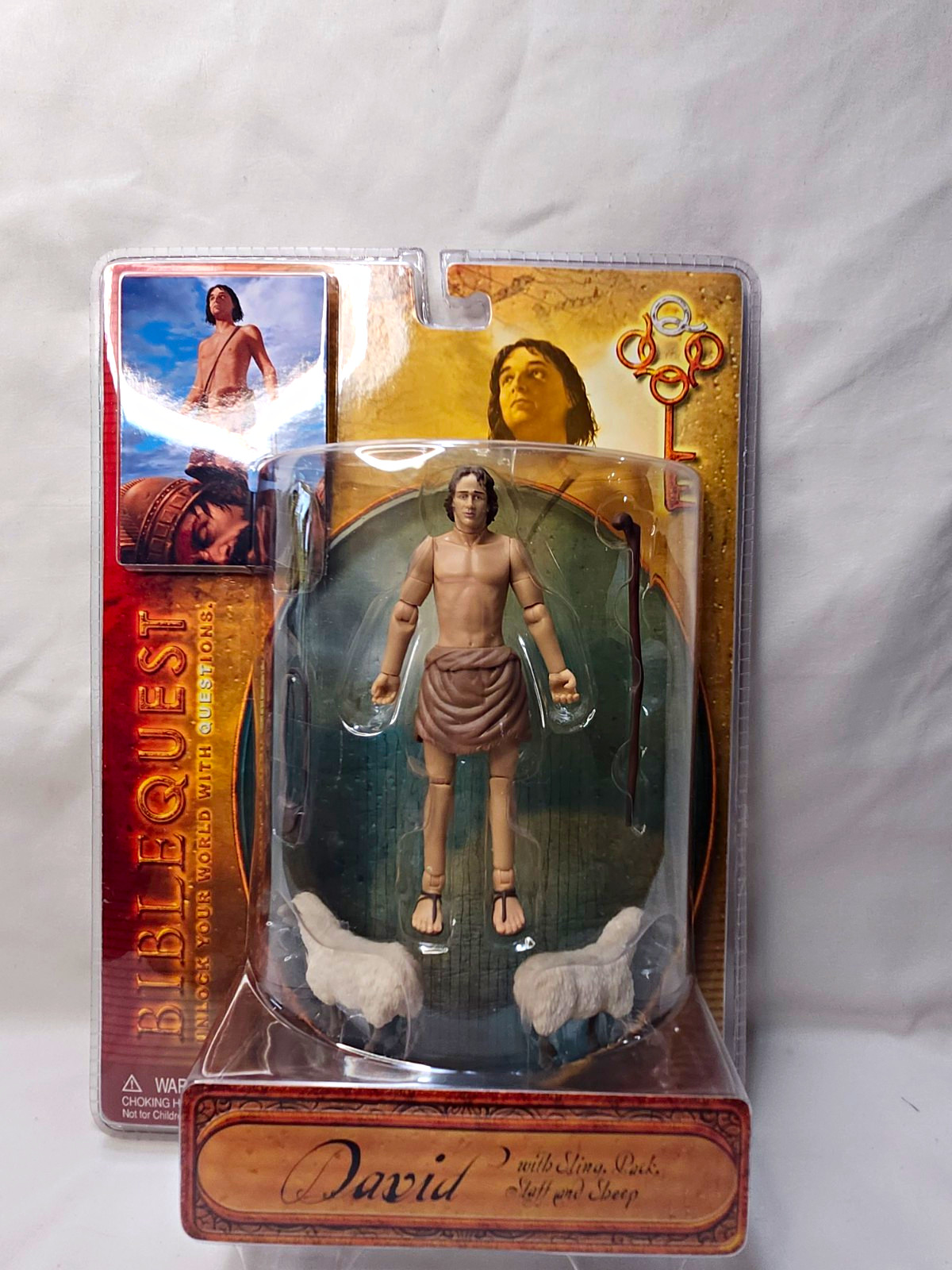 BibleQuest David Action Figure with Sling , Staff and Sheep NEW IN BOX BibleQuest David Action Figure with Sling , Staff and Sheep NEW IN BOX