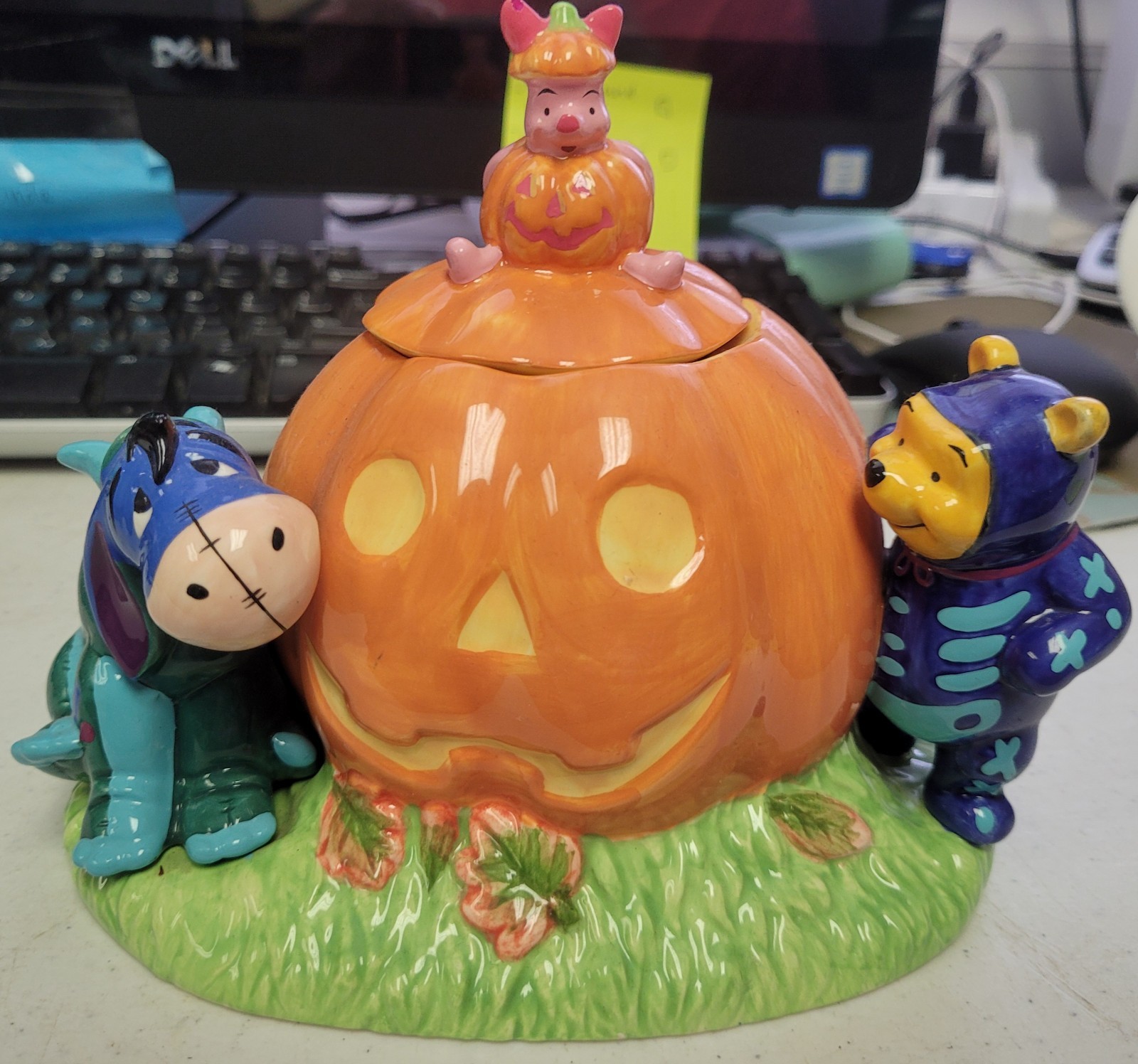 Vintage 1998 DISNEY STORE Halloween Cookie Jar Pooh Piglet Eeyore in Costumes Vintage 1998 DISNEY STORE Halloween Cookie Jar Pooh Piglet Eeyore in Costumes