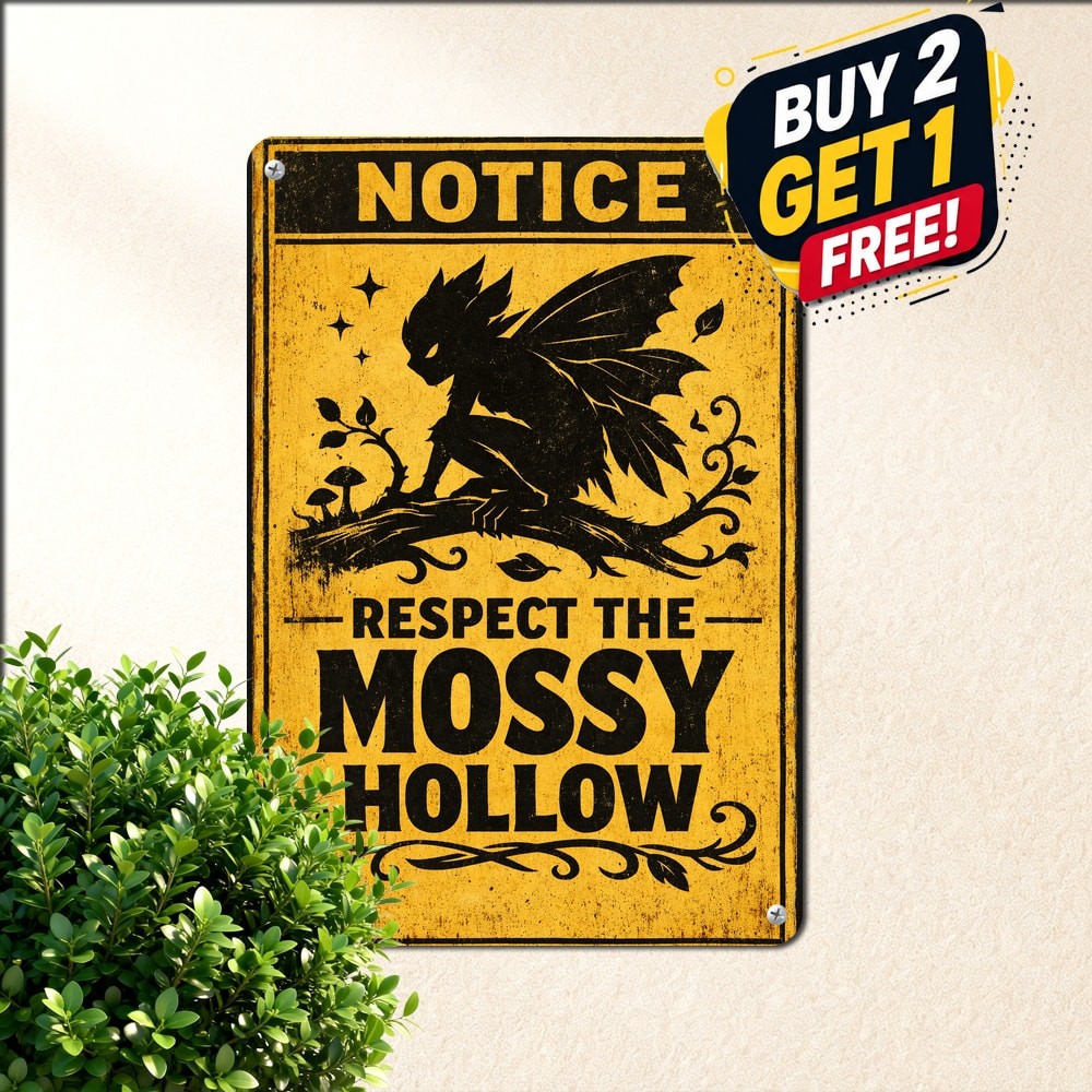 Don\'t Piss Off The Fairies Sign Vintage Magic Caution Decor Plaque 8x12