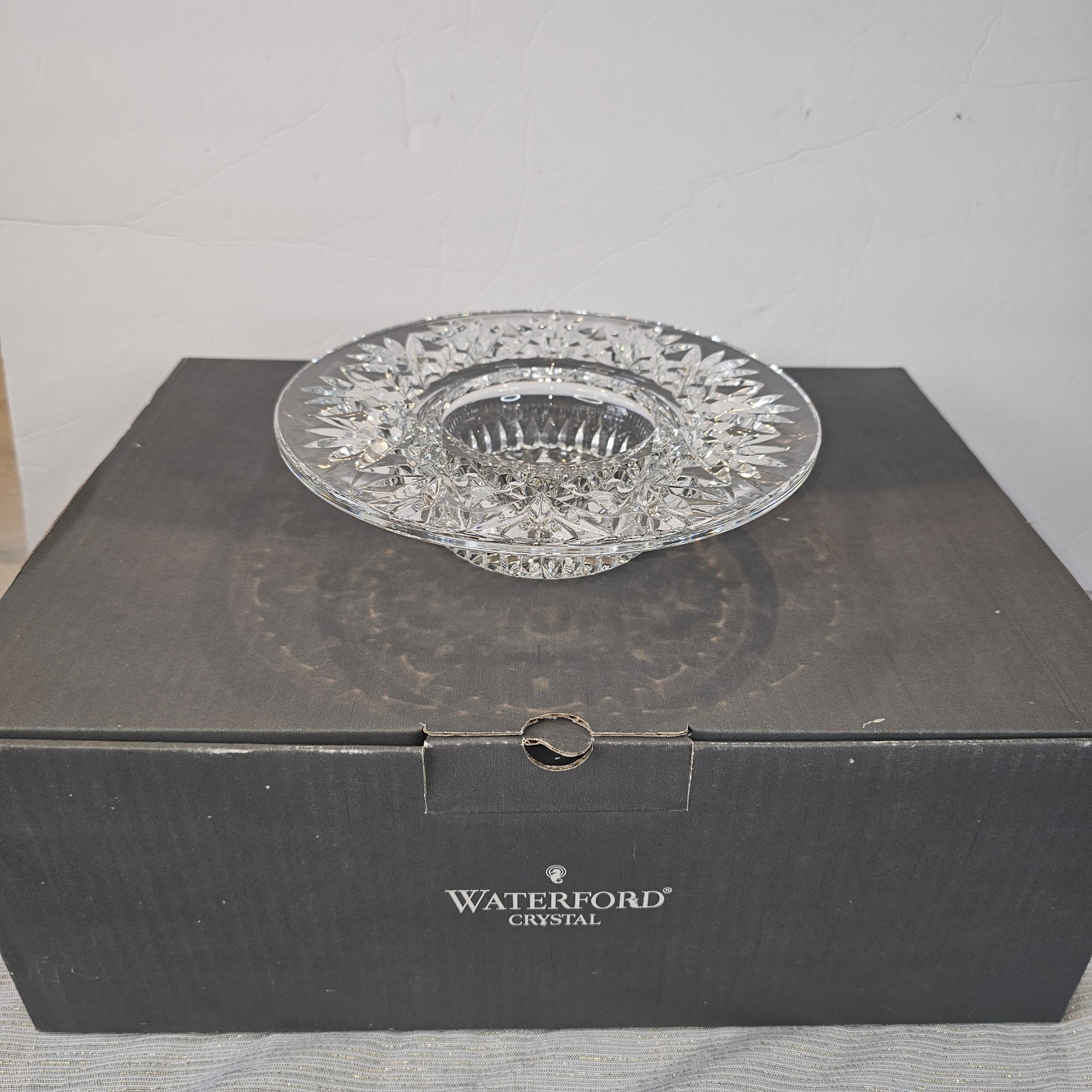 WATERFORD BETHANY Pillar Candle Holder Cut Lead Crystal 8\