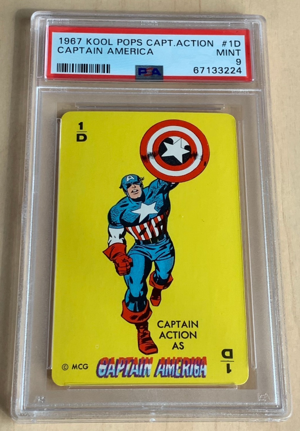 1967 Marvel Kool Pops Captain Action #1D π CAPTAIN AMERICA π PSA 9 π (None ^) 1967 Marvel Kool Pops Captain Action #1D π CAPTAIN AMERICA π PSA 9 π (None ^)