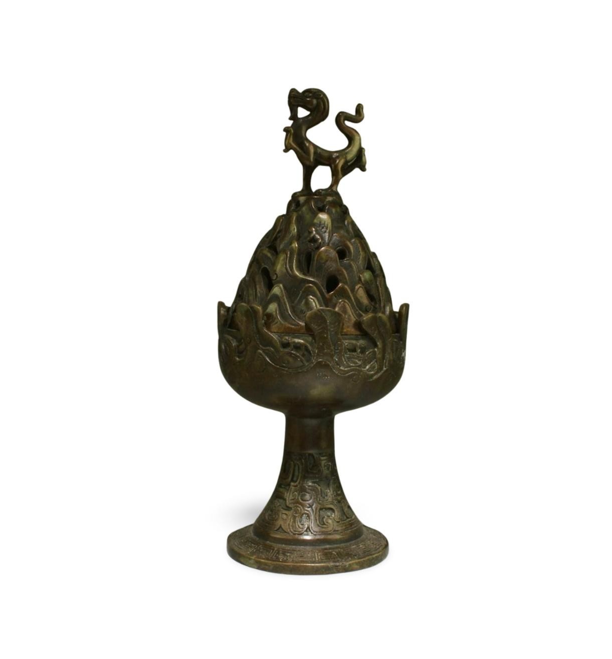 A Bronze Incense Diffuser with lid A Bronze Incense Diffuser with lid