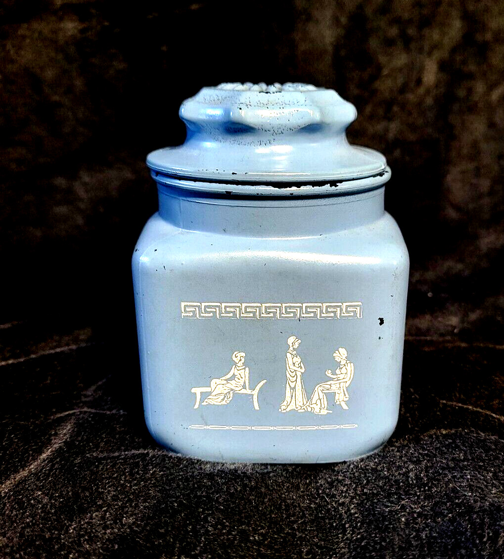 Blue Vtg. 2000\'s Square Glass Jar