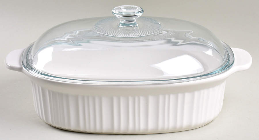 Corning French White 4 Qt Oval Covered Casserole 11991195