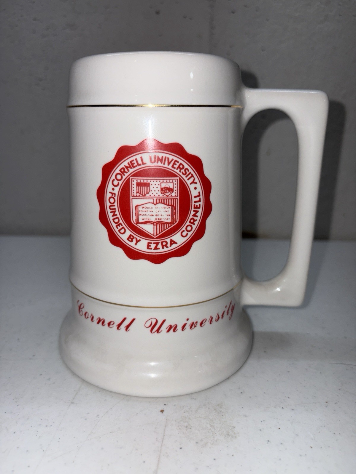 Vintage Cornell University Ceramic Stein Mug Cornell Bookstore Tag Ivy League Vintage Cornell University Ceramic Stein Mug Cornell Bookstore Tag Ivy League