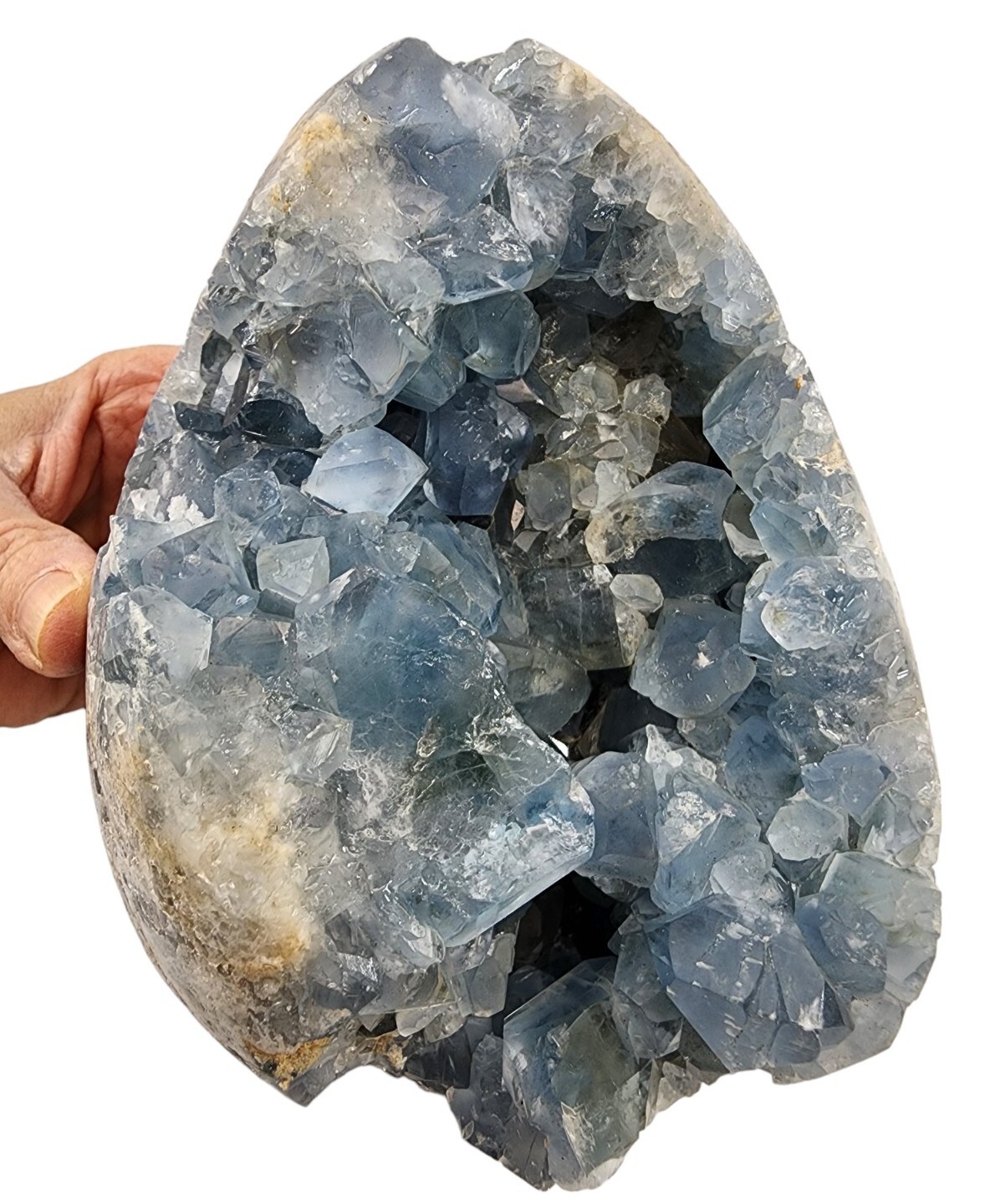 Giant Blue Celestite Crystal Egg Madagascar 5lbs 6.4oz. Giant Blue Celestite Crystal Egg Madagascar 5lbs 6.4oz.