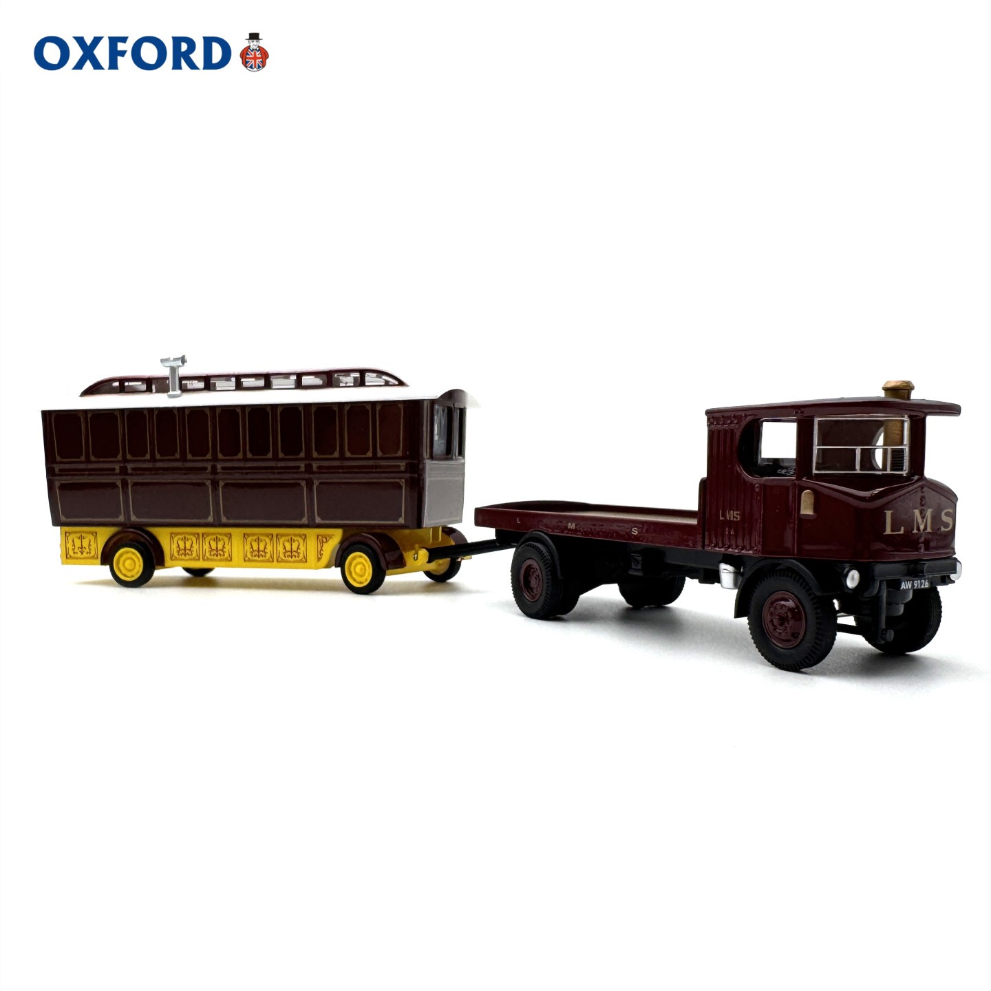 OXFORD 1/76 Sentinel LMS Flatbed & Wagon Combo Diecast Model