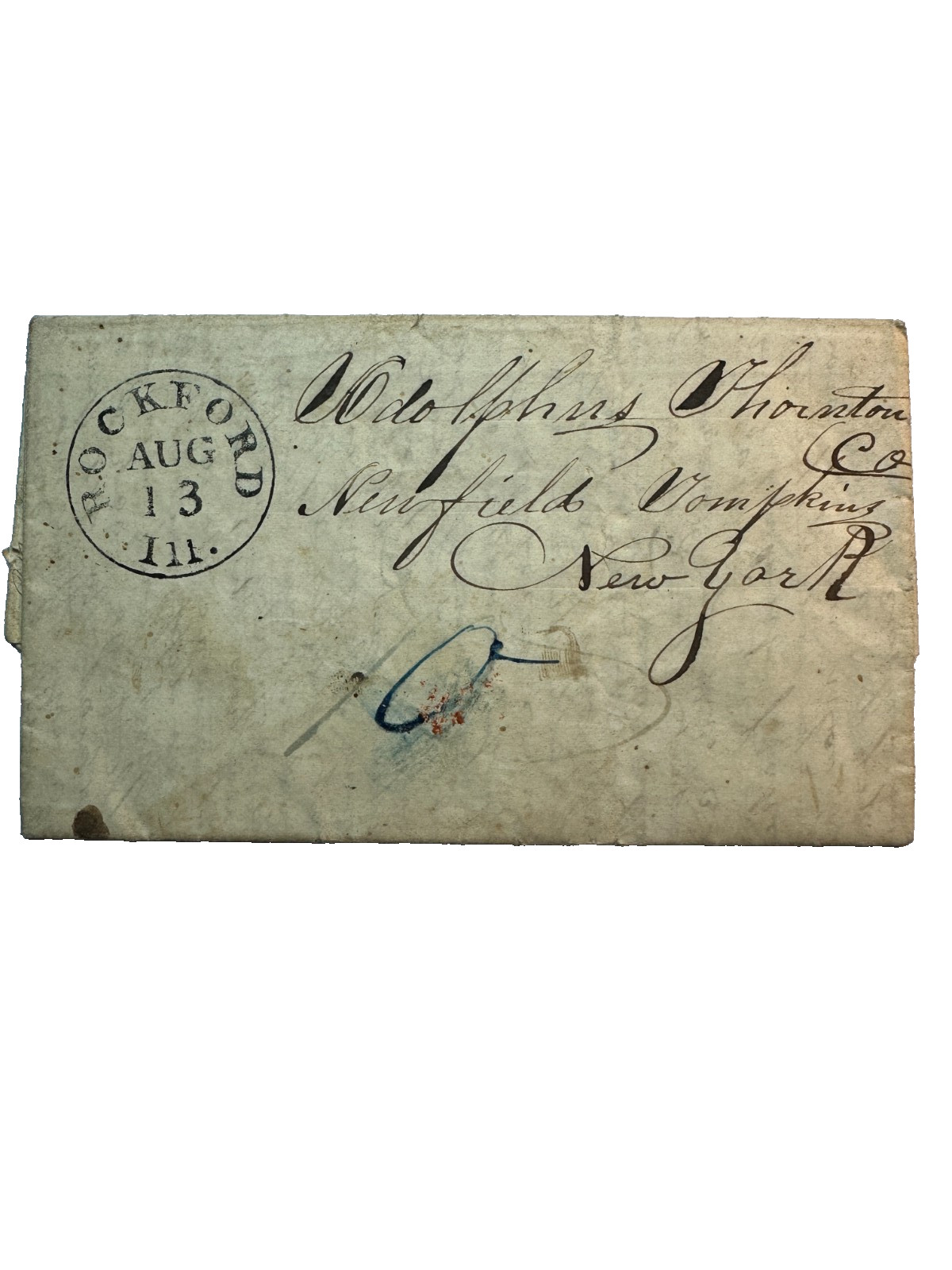 Antique Antebellum 1845 Letter Cross-writing Thornton Newfield, NY Cross-Hatched Antique Antebellum 1845 Letter Cross-writing Thornton Newfield, NY Cross-Hatched