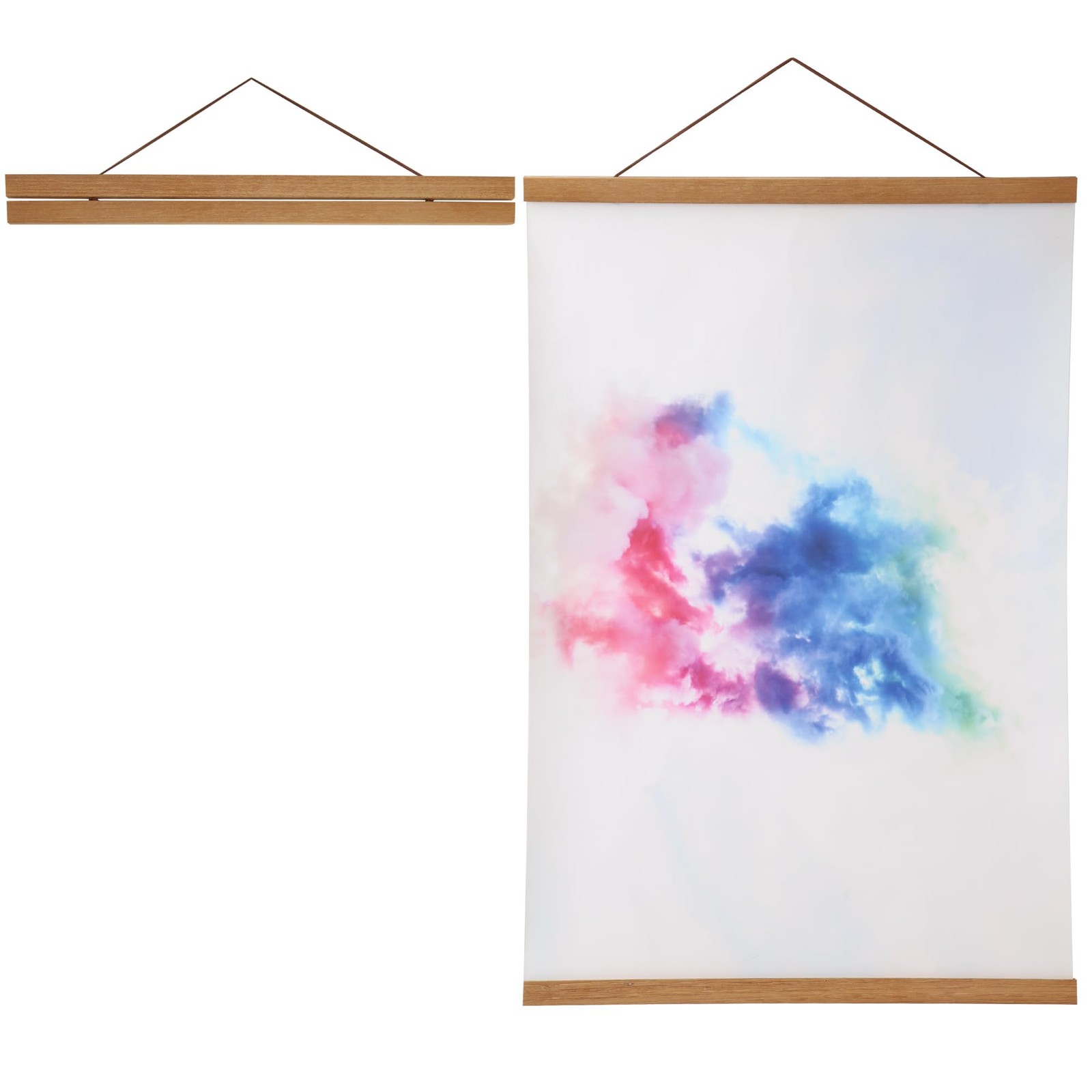 Magnetic Poster Hanger Frame12x18 12x16 12x20 12x24 12 inch, 1 Teak Wood