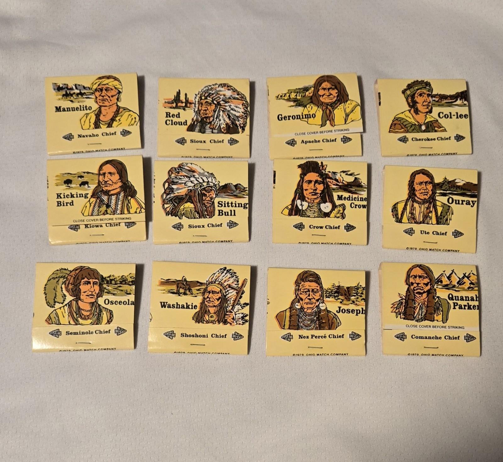 Vintage 1979 Ohio Match Co Native American Chiefs Complete Set 12 Unstruck Match Vintage 1979 Ohio Match Co Native American Chiefs Complete Set 12 Unstruck Match