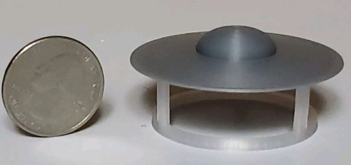 C-57D UFO/Flying Saucer (from Forbidden Planet) - Silver - In Flight - Tiny
