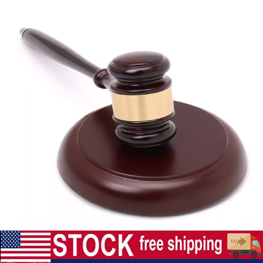 1 Set Gavel and Block Wooden Judge Hammer Gavel Sound Block Court Hammer Judge