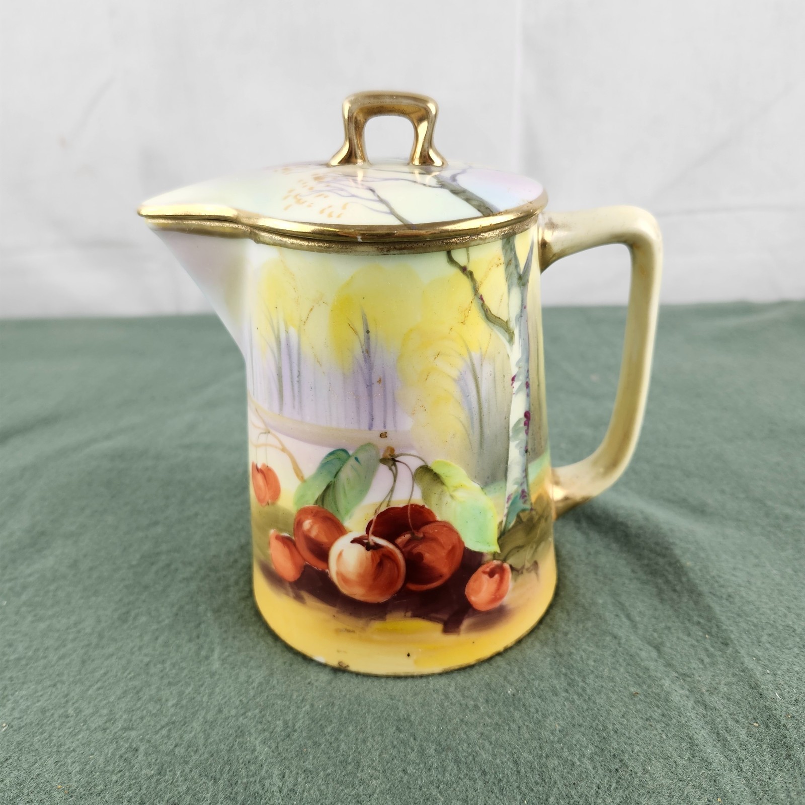 Antique Nippon Hand Painted Porcelain Milk Pitcher with Lid Morimura Bros 5 1/4 Antique Nippon Hand Painted Porcelain Milk Pitcher with Lid Morimura Bros 5 1/4