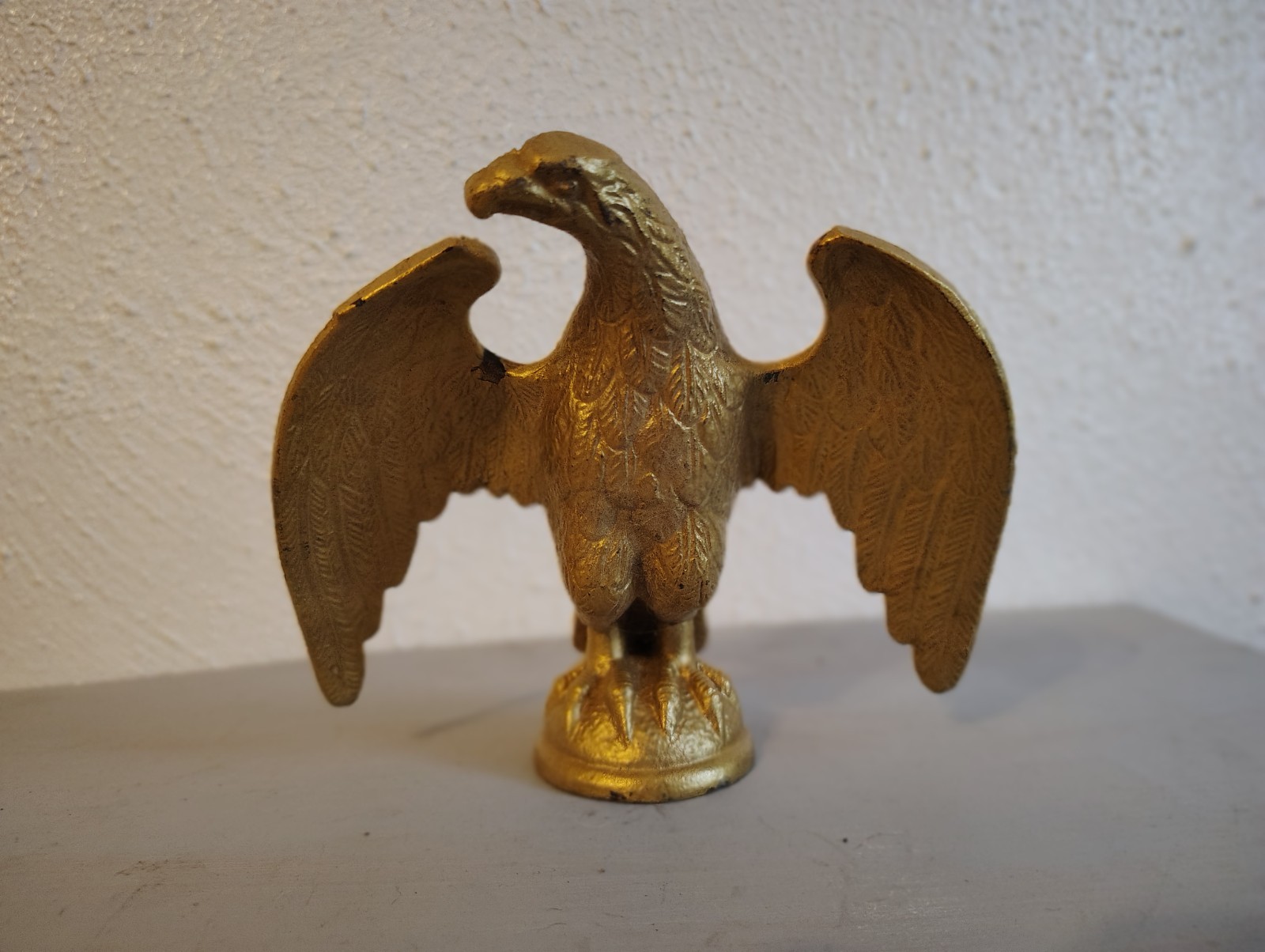 Vintage Metal Civil War Era Gilt Eagle Flag Monument Topper Pole Decor Sculpture