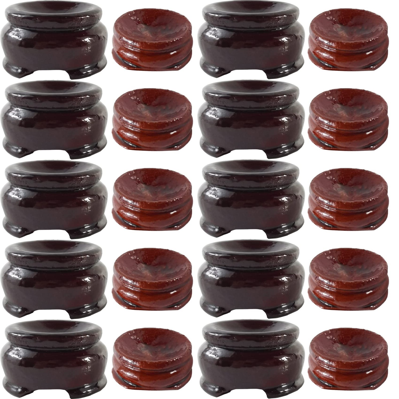 20PCS Wooden Egg Holders - 2 Sizes Display Stands for Eggs and Balls