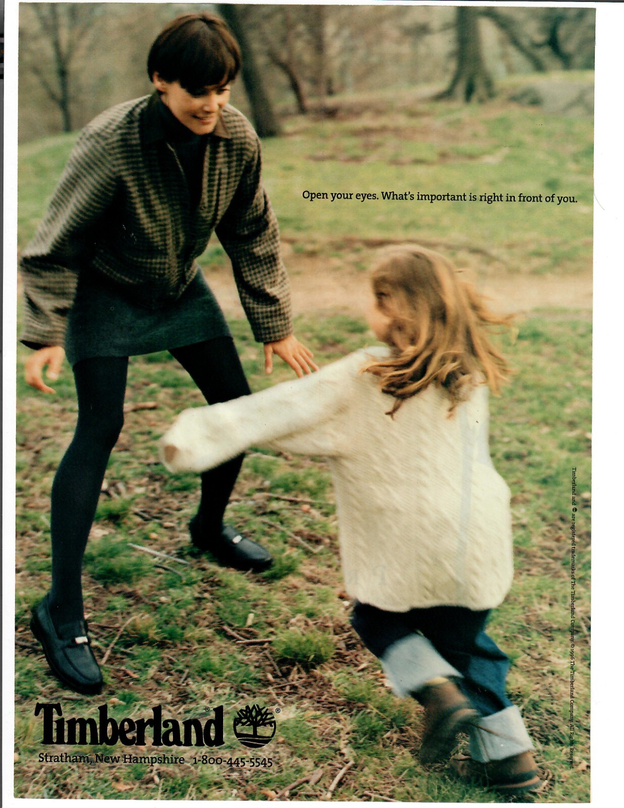 1996 Timberland Magazine Print Ad What\'s Important Is Right In Front Of You