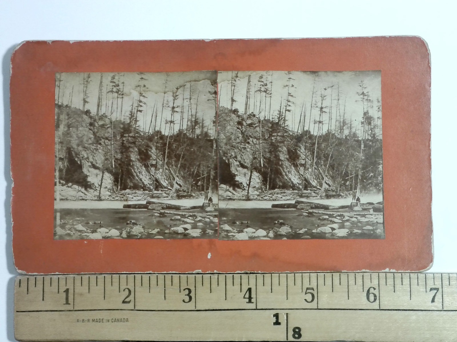 Cliffs South Falls Bracebridge Ontario Stereoview 1860s Nature Landscape