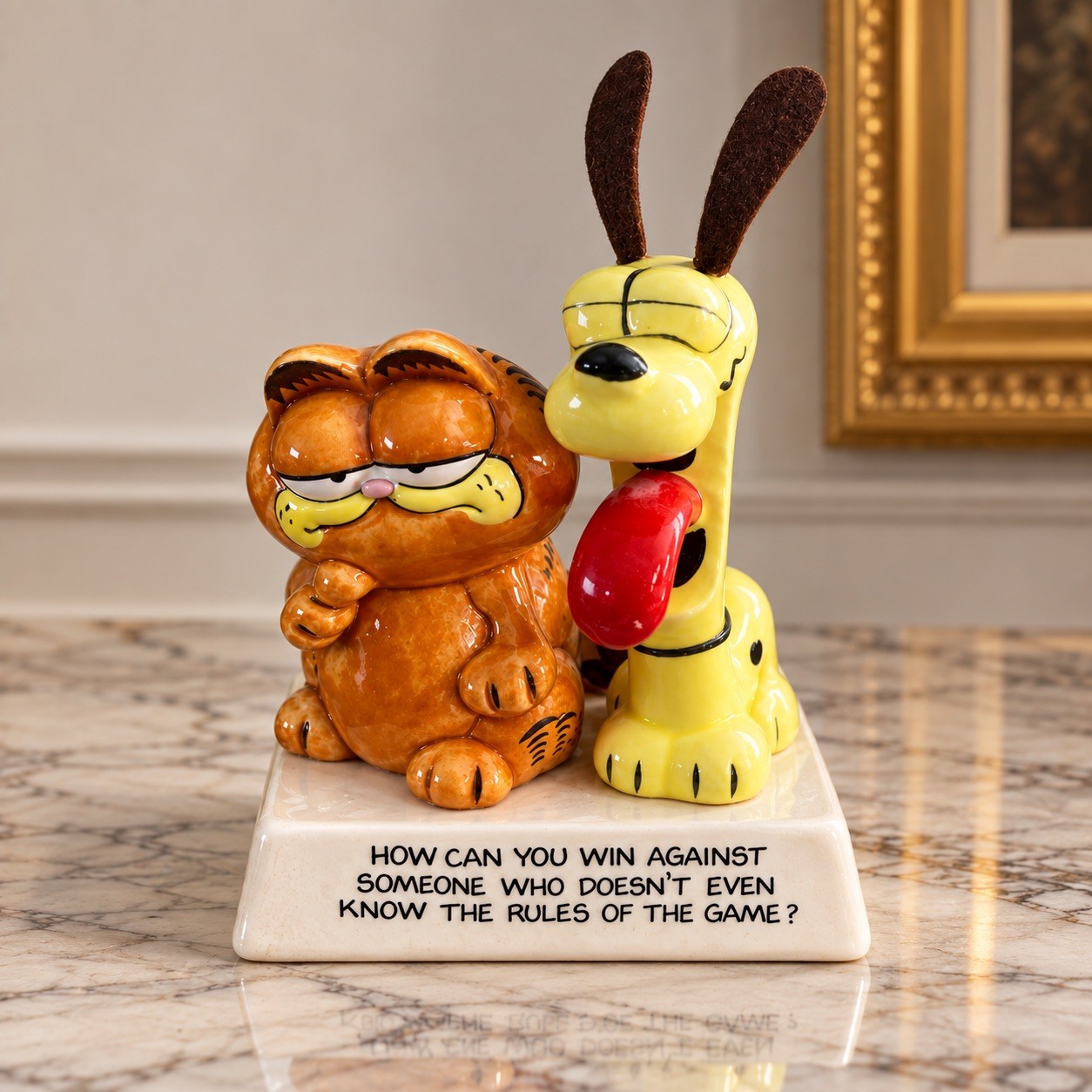 Vintage Enesco Garfield And Odie Ceramic Figurine 1978- 1983 With Snarky Quote Vintage Enesco Garfield And Odie Ceramic Figurine 1978- 1983 With Snarky Quote
