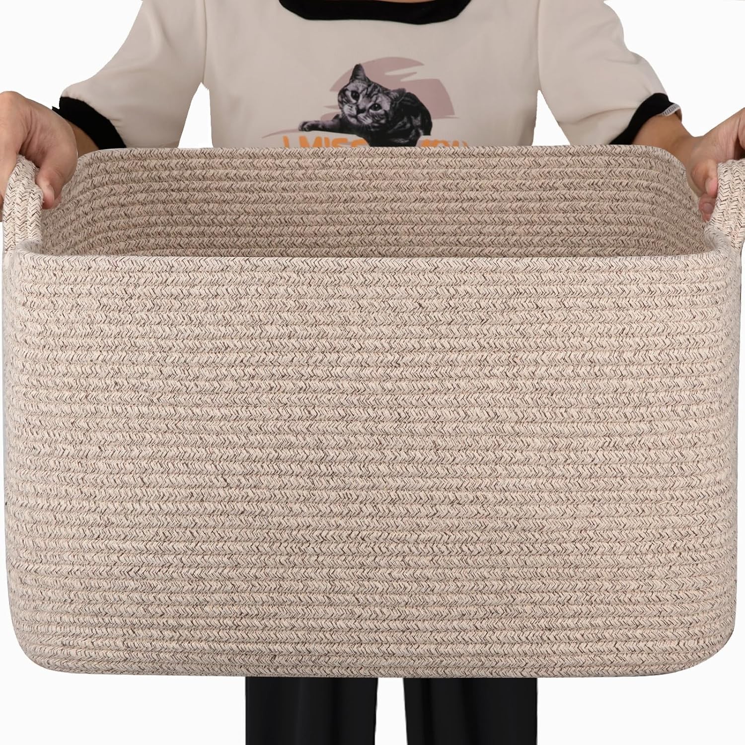 65L Large Woven Blanket Basket for Living Room, 19.7 65L Large Woven Blanket Basket for Living Room, 19.7