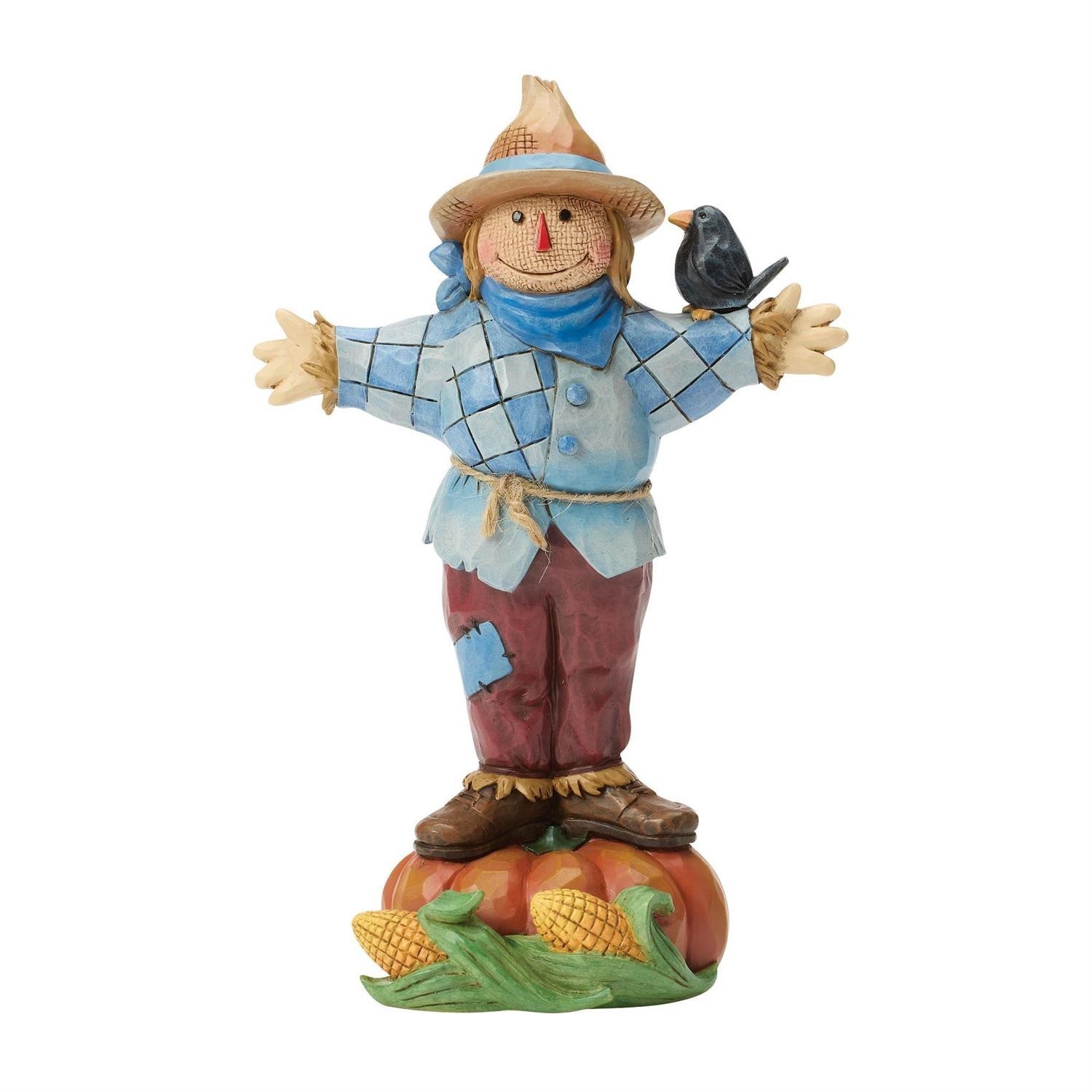 Jim Shore SCARECROW STANDING ON PUMPKIN HARVEST FIGURE-HAY FALL IS HERE 6018093