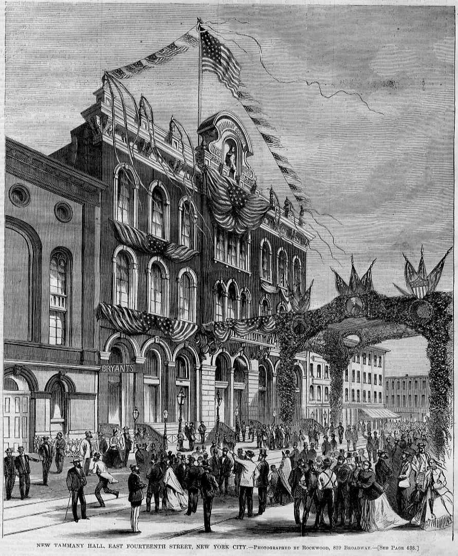 Tammany Hall New York City Tammany Society 1868 History