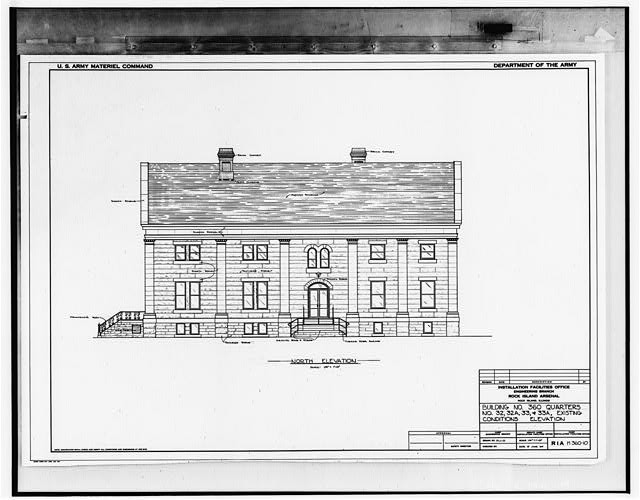 Rock Island Illinois 1964 Rock Island Arsenal Building No 360 North Elevation