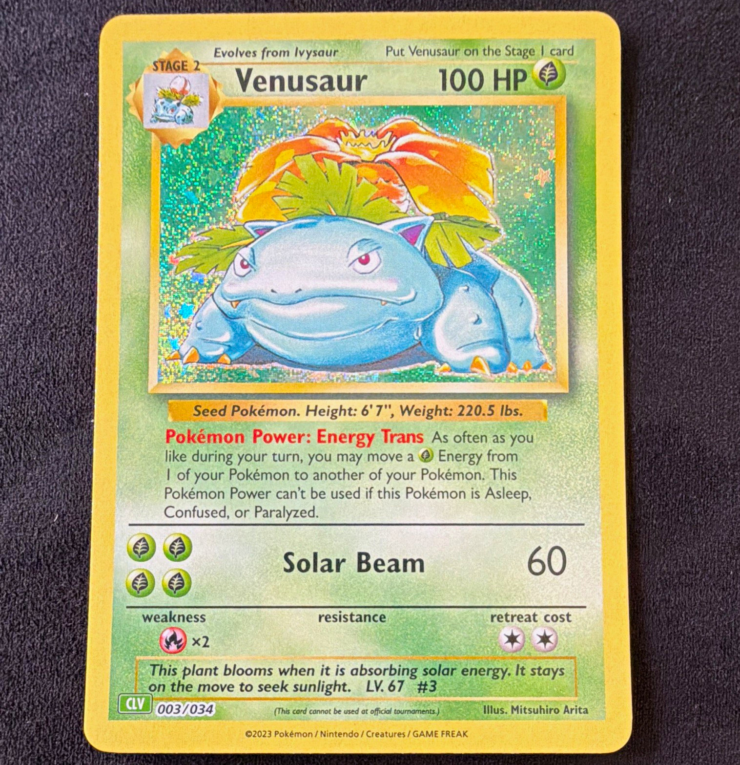 Pokemon TCG Classic Venusaur Holo 003/034 2023 English Mitsuhiro Arita Pokemon TCG Classic Venusaur Holo 003/034 2023 English Mitsuhiro Arita