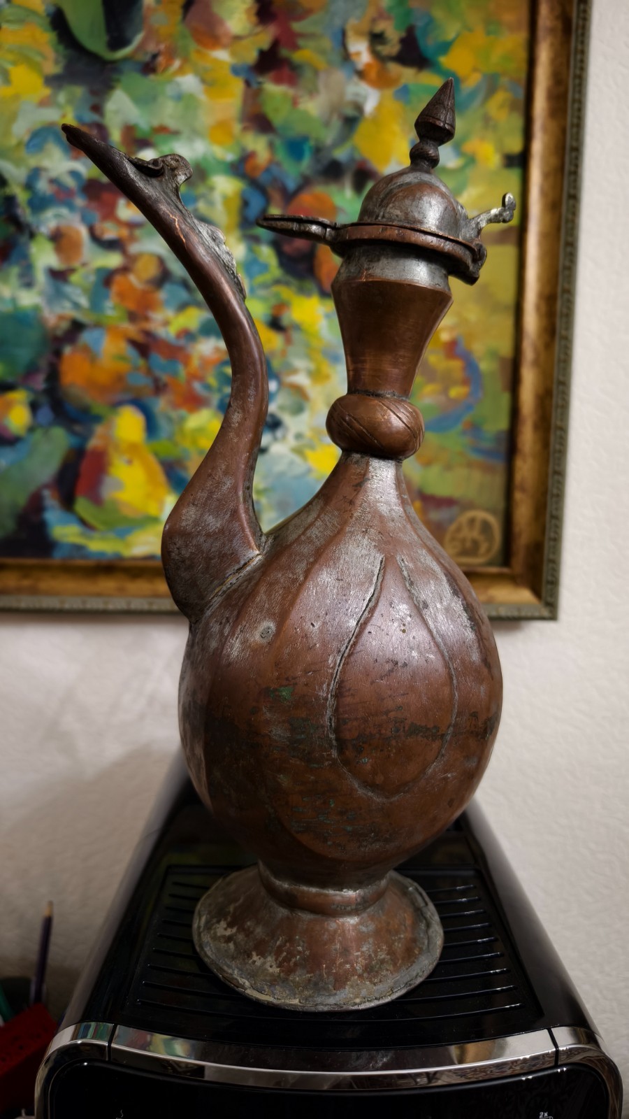 Antiq Bukhara Samarkand Uzbekistan cooper ewer pitcher   19 century