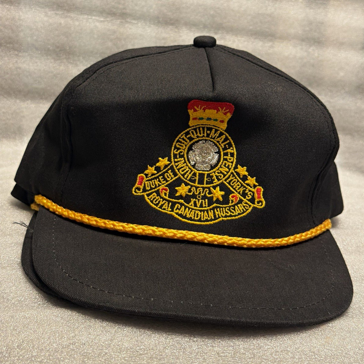 17th Duke of York's Royal Canadian Hussars rope cap Royal Canadian Hussars Black
