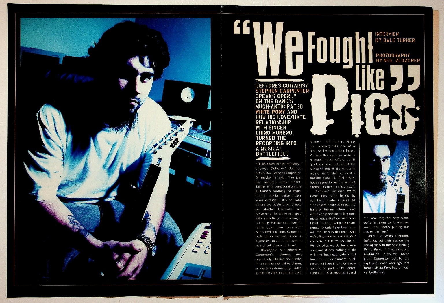 Deftones Stephen Carpenter 2000 White Pony Era Interview Magazine Clipping Deftones Stephen Carpenter 2000 White Pony Era Interview Magazine Clipping