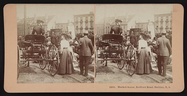 Photo:Halifax Nova Scotia 1900s Bedford Road Market Scene Horse Carriage