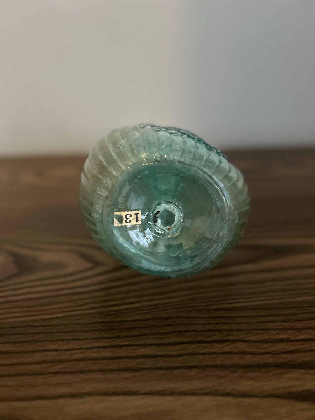 Antique JENNY LIND Calabash Flask GI-102 Aqua Glass Whitney Factory Open Pontil