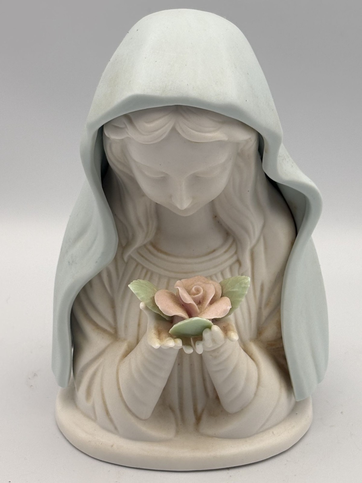 Vintage Virgin Mary Madonna Bisque Porcelain Figurine Sculpture 6.5